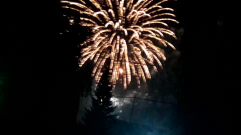 Beautiful fireworks in the Russian city