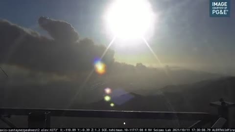 Time Lapse video of the Alisal Fire Monday evening burning in Santa Barbara County CA 10-11-2021