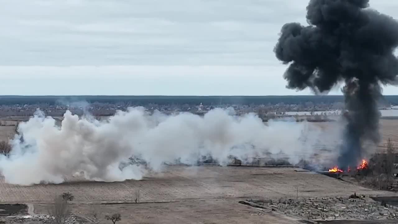 Ukrainian forces blast Russian helicopter out of the sky