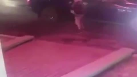Deer Tackles Man in British Columbia Parking Lot Surveillance