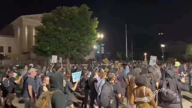 Leftist agitators protest outside of the Supreme Court