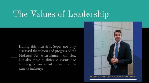 The Values of Leadership Robert J Soper