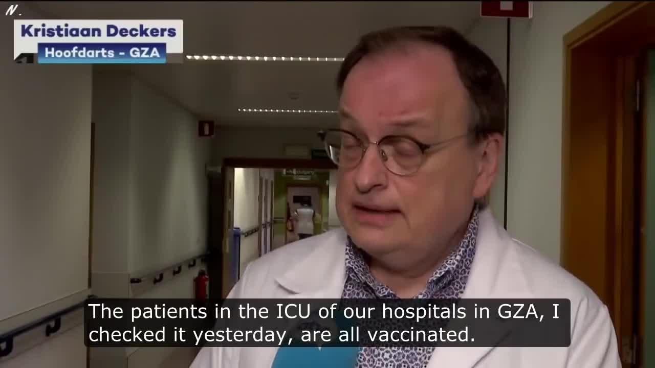 Antwerp hospital (BE): about 100% of ICU patients vaxxed (NL, English subtitles)