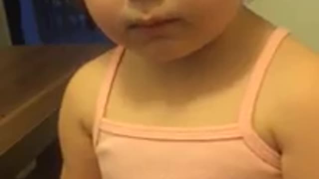What an anxious and cute little girl