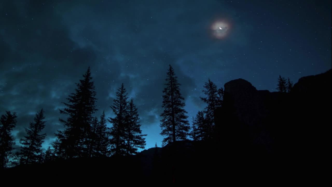 Meditate Under A Moonlit Sky At Night