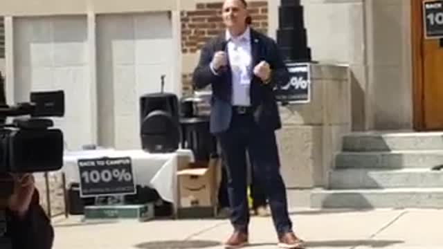 MSU Back to class 100% Rally East Lansing Michigan Garrett L. Soldano Speaks
