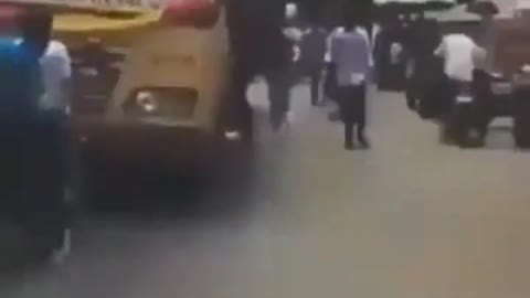 Big fall from a bus