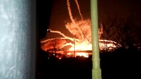 Ammunition Warehouse Explodes into the Night