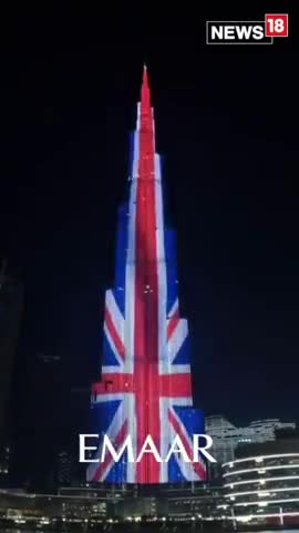 Queen Elizabeth II Funeral | Queen Elizabeth's Image Lip Up On Burj Khalifa | #Shorts