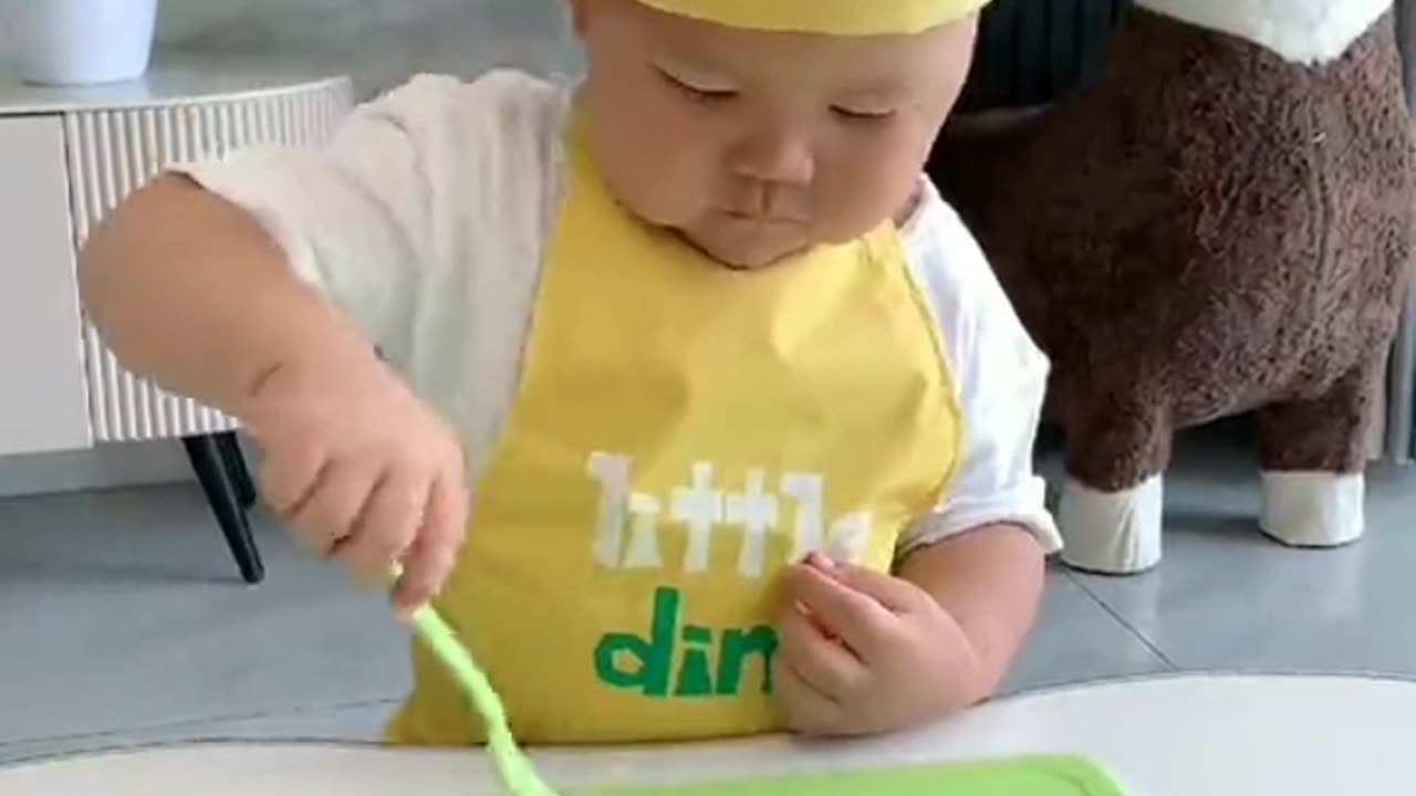 Cute little baby help their family/ funny/