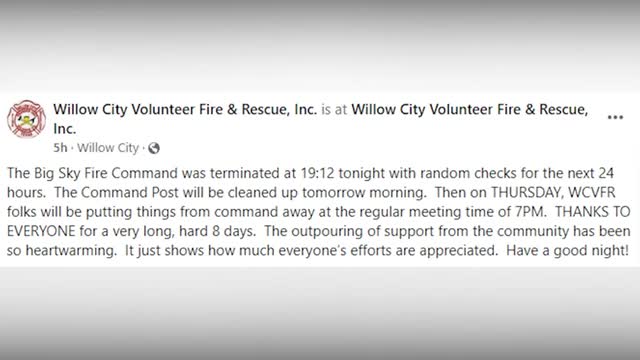 Big Sky fire nearly 100_ contained