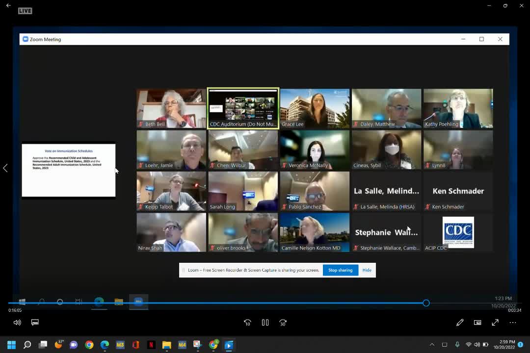 ACIP/CDC - 10/20/22 - Voting on Covid Injection in Schedule