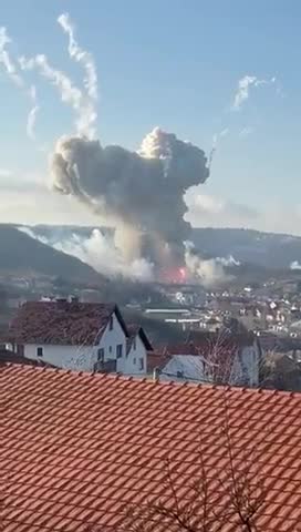 explosion rocks munitions factory in the Belgrade suburb of Lestane, Serbia