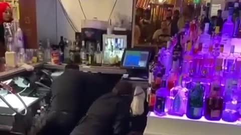 Man gets a beat down for throwing drinks at a bartender in Las Vegas