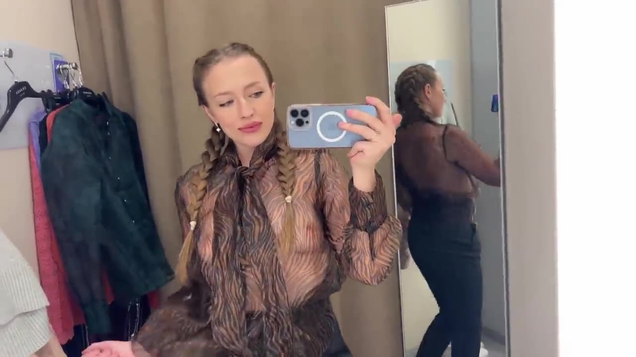 Hot Girl tried Transparent dress