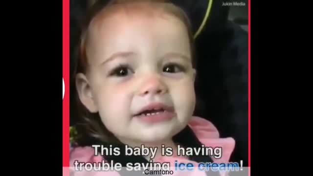 Cute baby can't say Ice cream