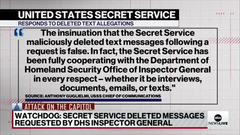 Secret Service accused of deleting Jan. 6 text messages