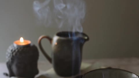 melted-chocolate-in-a-bowl-and-a-burning-incense