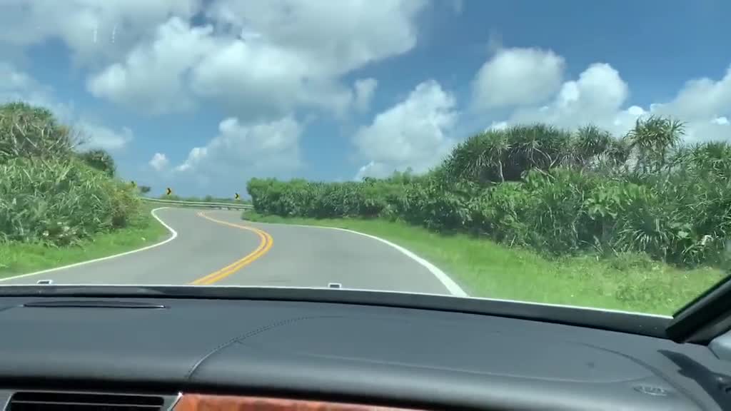 driving on the seaside road