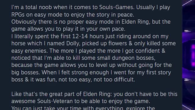 Steam Review (Elden Ring Noob becomes BEST PLAYER!)