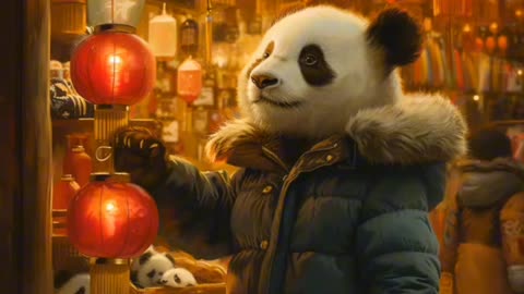 Panda celebrate the Spring Festival