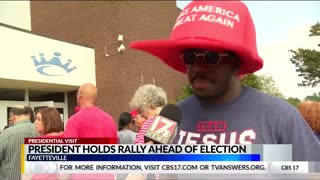 Bryson Gray explaining his giant MAGA hat