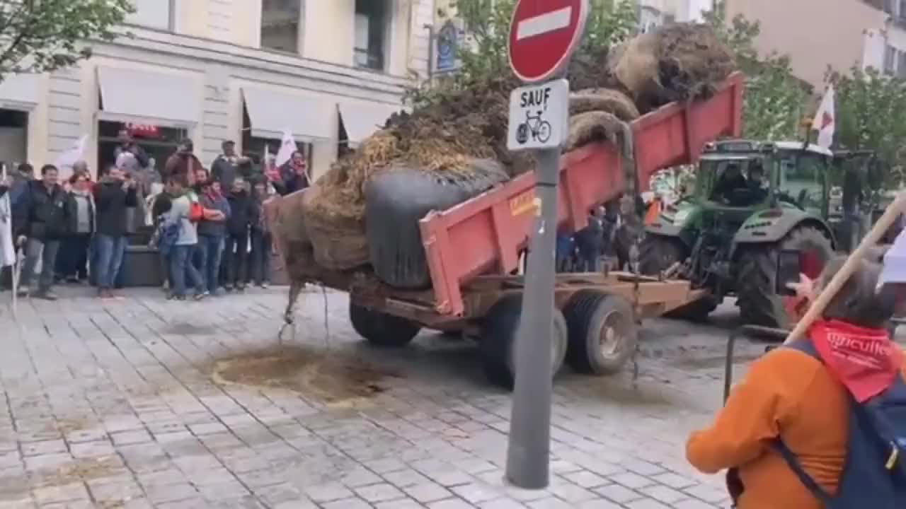 Dumping manure at government buildings