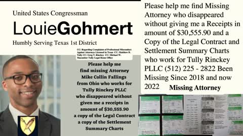 Texas / Rep Louie Gohmert / Tully Rinckey PLLC / Mike C. Fallings / Tully Legal