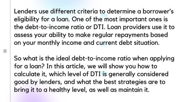 What is the Ideal Debt-to-Income Ratio? How to Improve It?