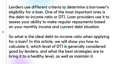 What is the Ideal Debt-to-Income Ratio? How to Improve It?