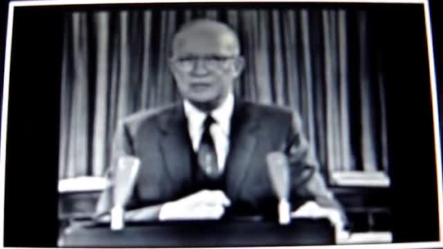 US President Eisenhower warns about the military industrial complex.