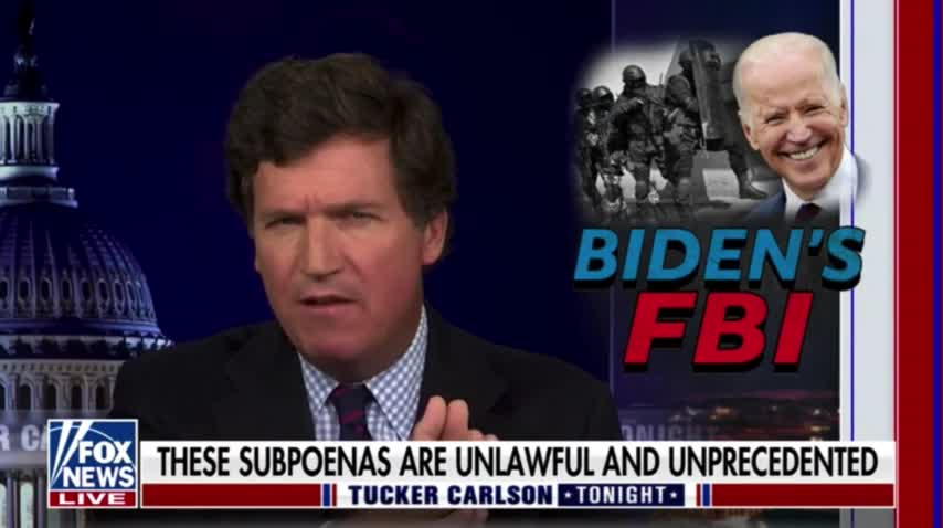 Tucker Carlson Tonight obtained subpoenas from Biden's DOJ to Trump allies