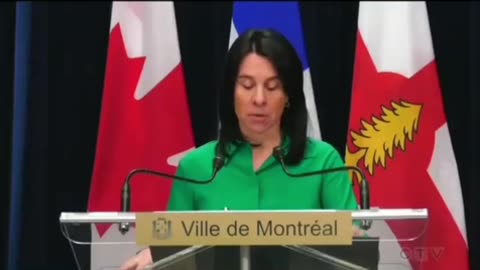 The mayor of Montreal collapses live during a press conference. (20 seconds)