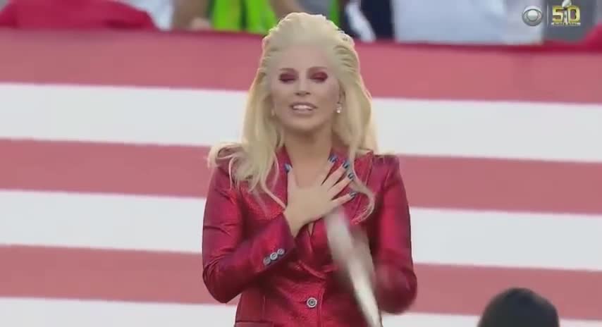 Lady Gaga 🎤 USA National Anthem 🎶 2016 Superbowl