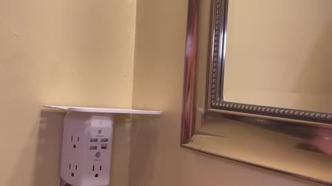 Wall Outlet Extender with shelf, night light...
