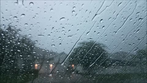 Rain Sound for Sleeping | Relaxing Raining on Car Glass Window, Thunder Sounds, |30 Minutes