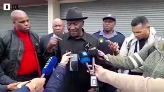 Minister of Police Bheki Cele hosts a Man's Imbizo at Desmond Tutu community hall in Makhaza