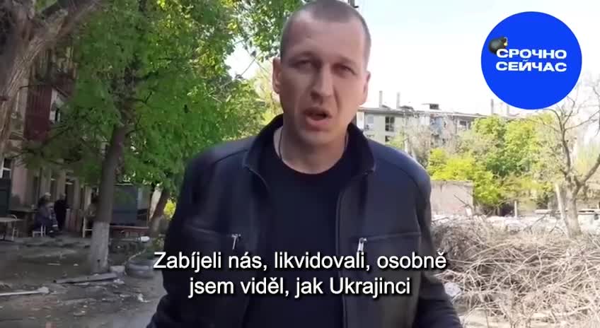 Obyvatel Mariupolu k řádění ukrajinských nacistů