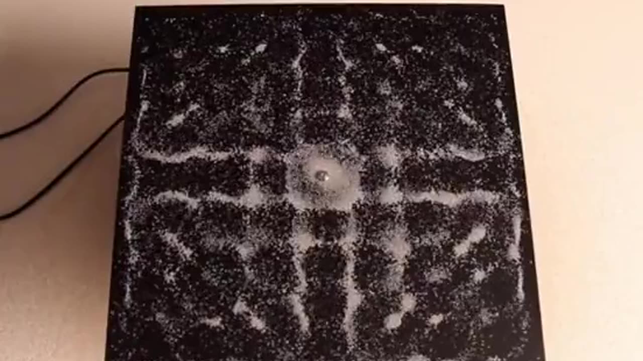 This is what happens to salt when you vibrate it at different frequencies
