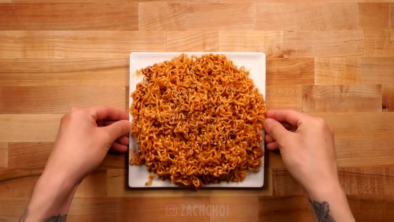 ASMR NUCLEAR FIRE NOODLES, CHEESY ONION RINGS & WAFFLE FRIES MUKBANG (No Talking) EATING SOUNDS