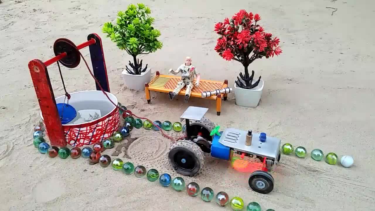 How To Make Water Machine||Tractor And Tree||Water And Tractor||Marble And Tractor||Science_project