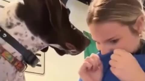 Cute dog fell for her mommy's trick 😂❤️