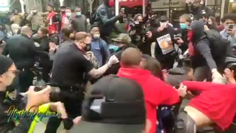 Antifa attacking Jews for Trump in Times Square