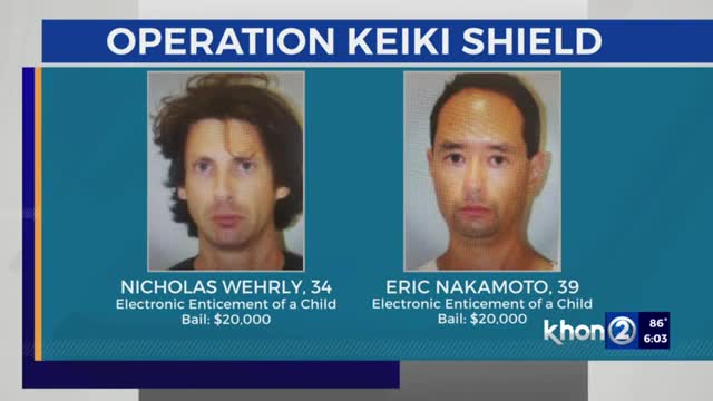 Two Hawaii men arrested under Operation Keiki Shield