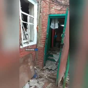 Family Home destroyed in Bolshaya Rogan after Russian bombardment.