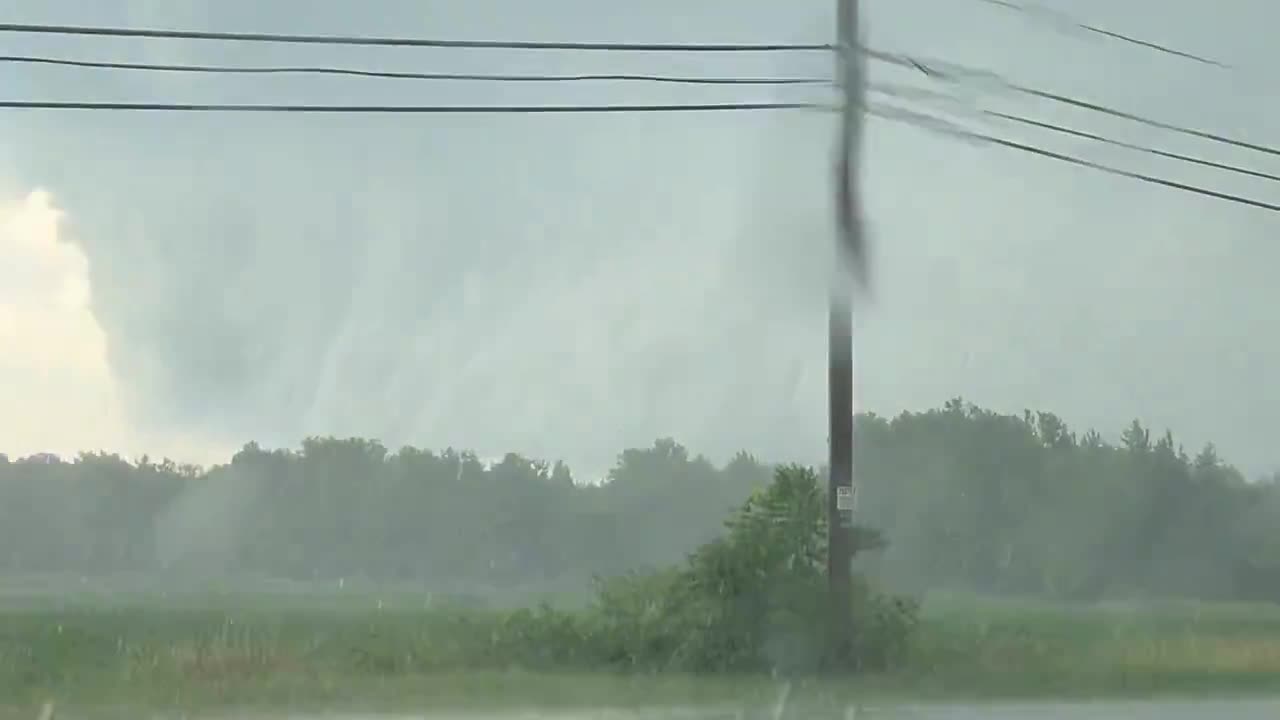 Large tornado on the ground near Eden, NY