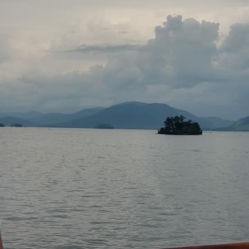 Beautiful lake george view from a boat