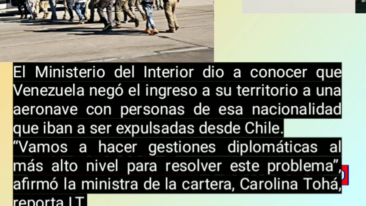 Venezuela niega ingreso d avión con expulsados yTohá anuncia “gestiones al másalto niveldiplomático”