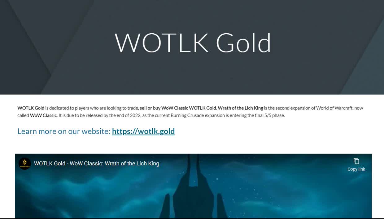 WOTLK WoW on Google Sites