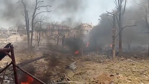 Ukraine war - Ukrainian T-64 destroyed during the battles for Rubizhne